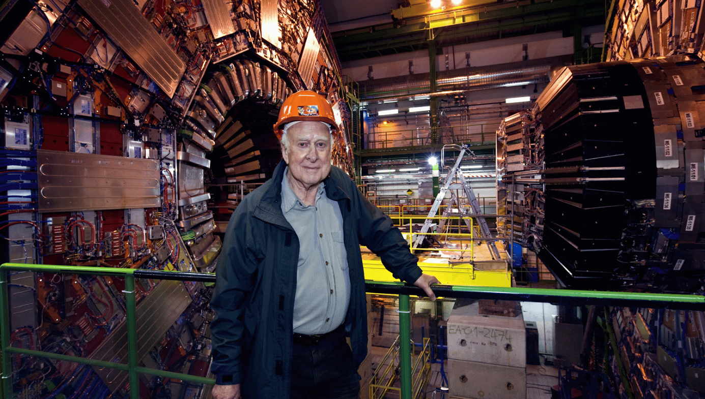 Peter Higgs visiting the CMS detector at CERN