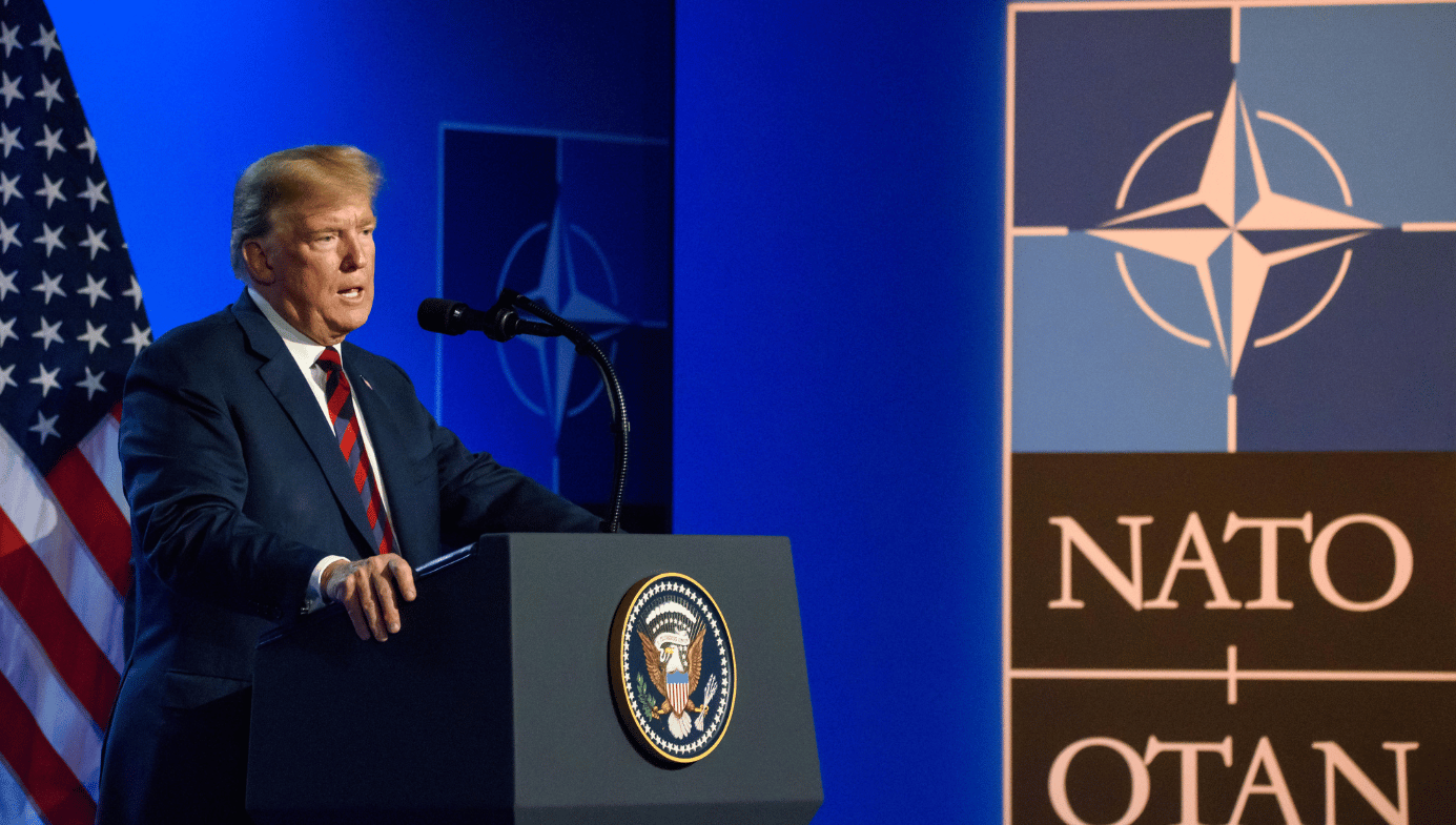 Press conference of Donald Trump, President of United States of America, during NATO