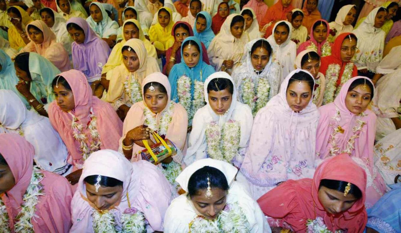 Women of the Dawoodi Bohra Muslim sect during a mass marriage function in Mumbai.