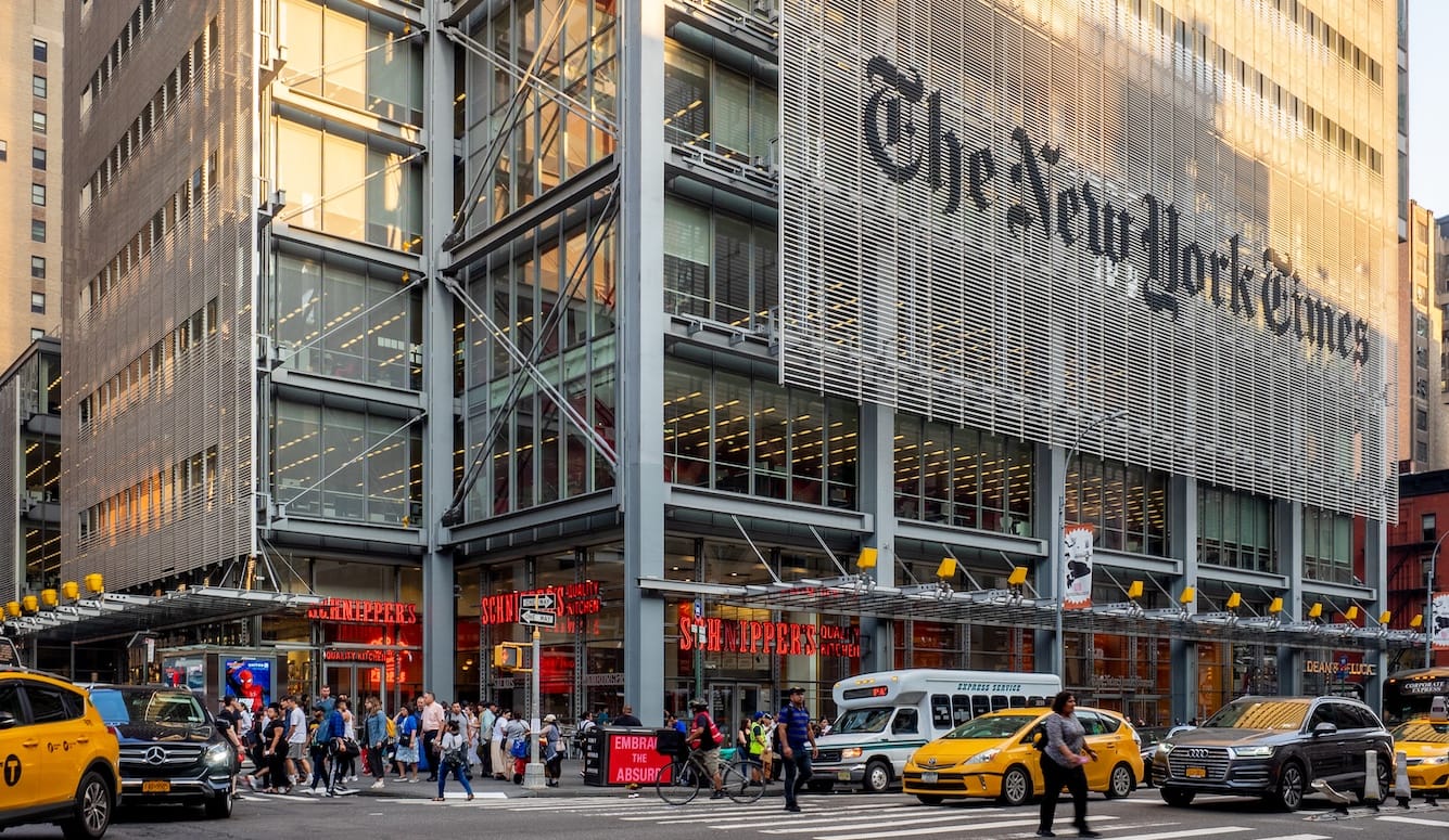 The New York Times building in Manhattan