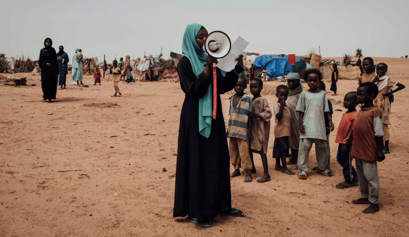 Sudanese refugees in Chad.