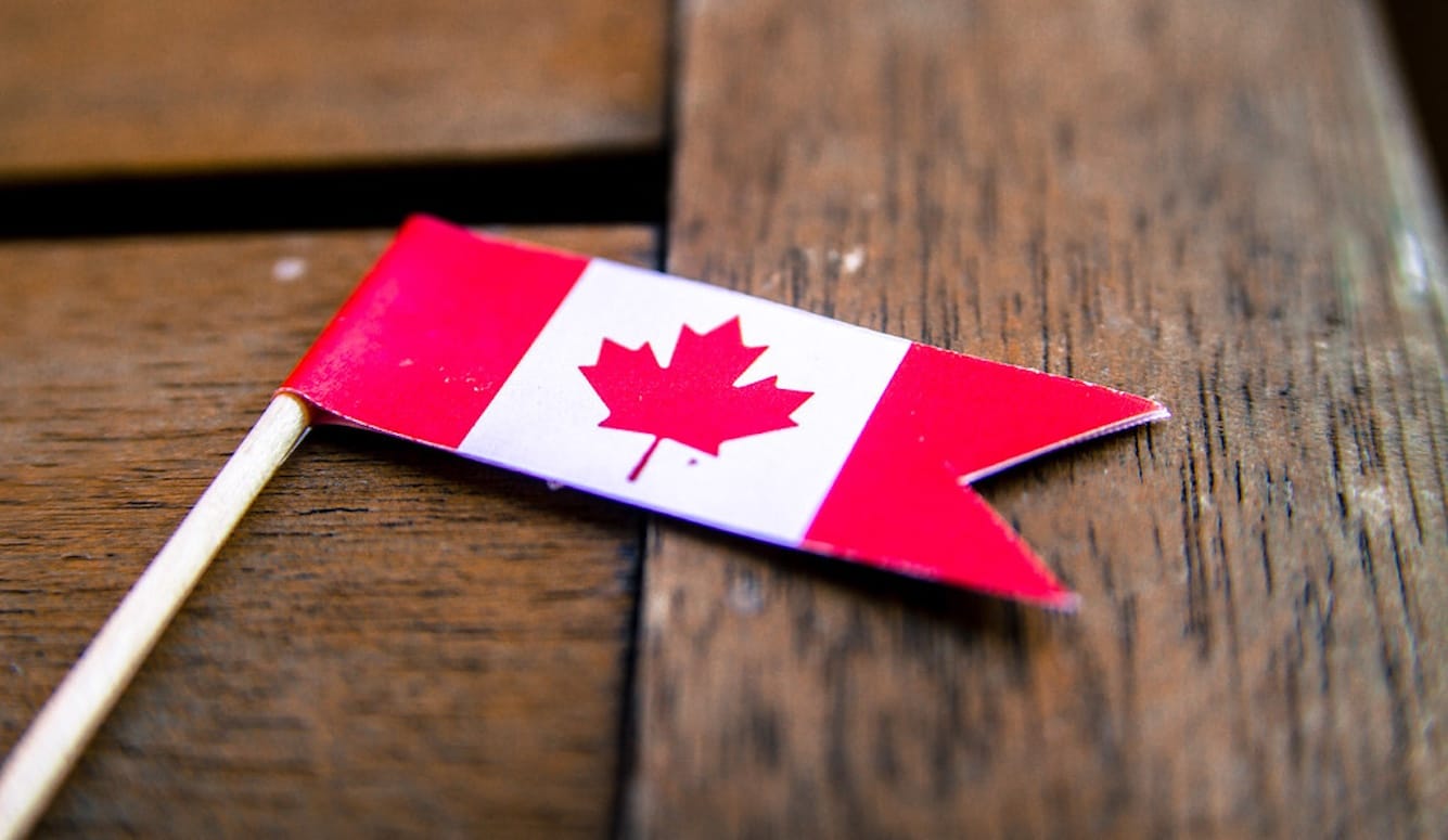A Canadian flag. 