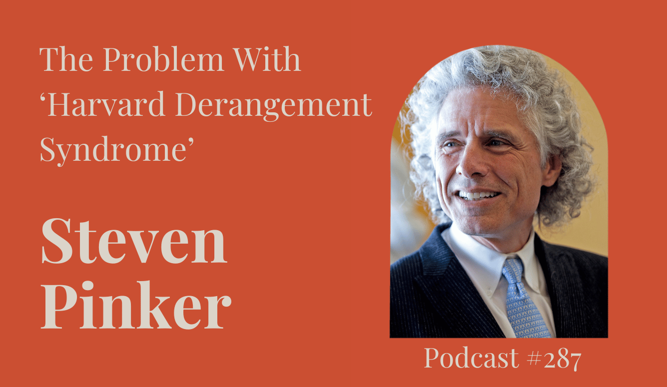 Steven Pinker on orange background