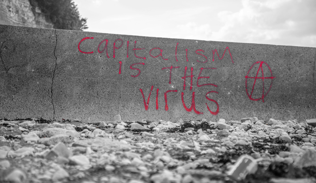 "Capitalism is the Virus" graffiti