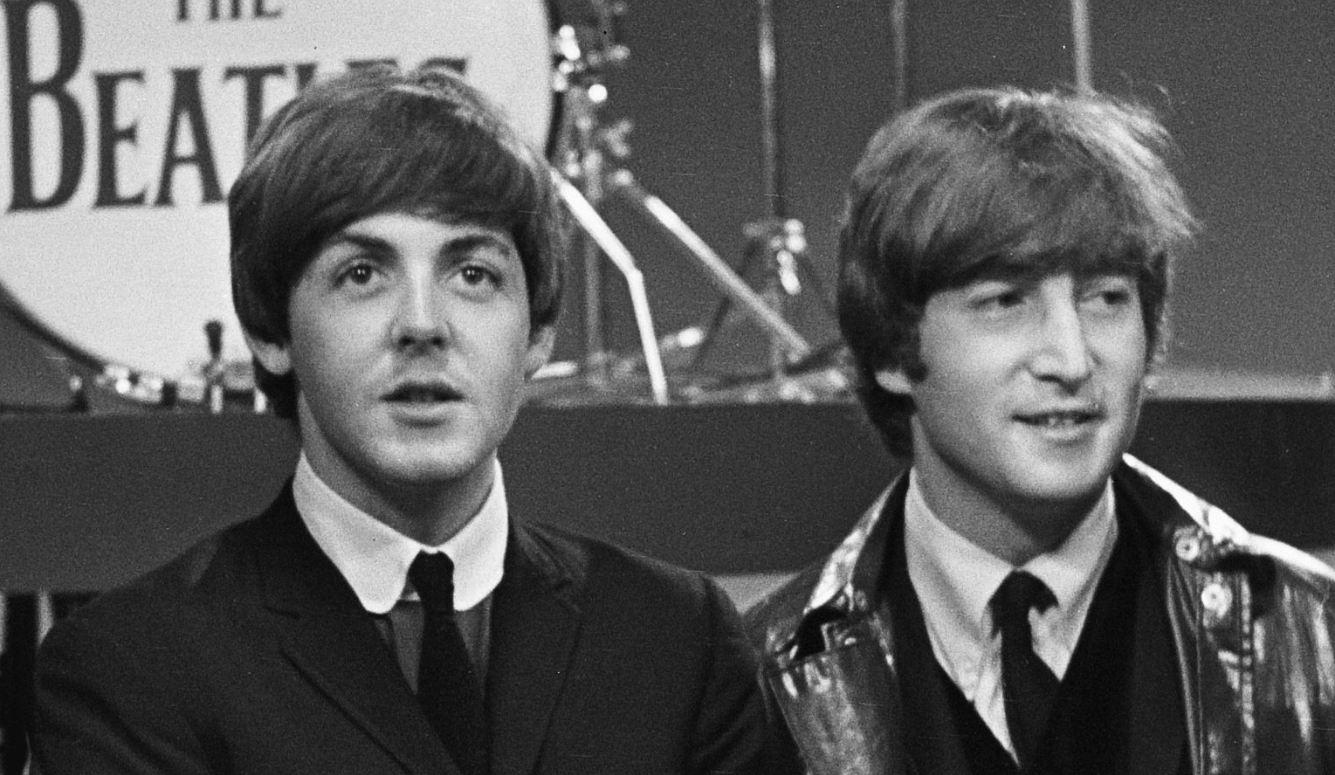 Paul McCartney and John Lennon in the 60s. On stag