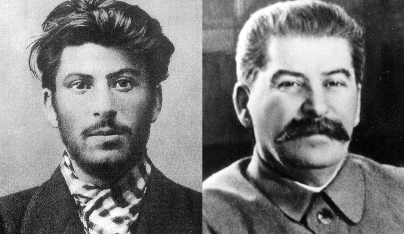 Composite images of Joseph Stalin as a young man and in later life.