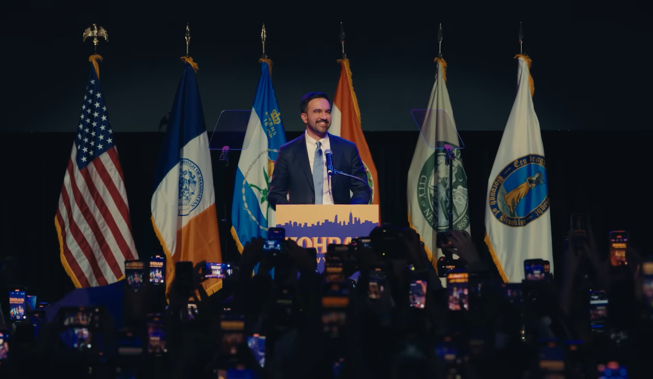 Zohran Mamdani addresses his supporters