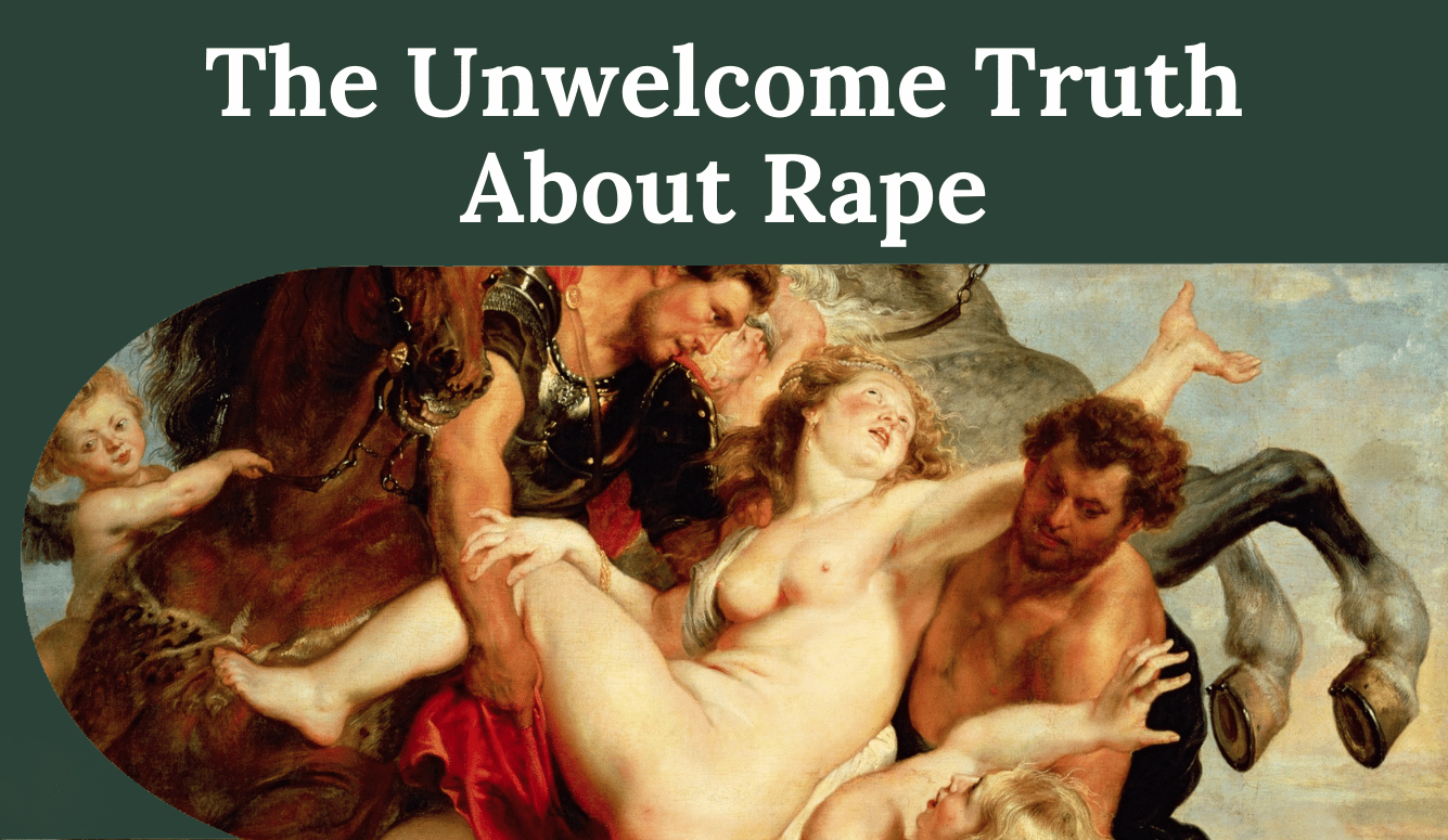 Classical painting depicting a mythological scene of abduction and coercion, used here as historical illustration rather than endorsement.