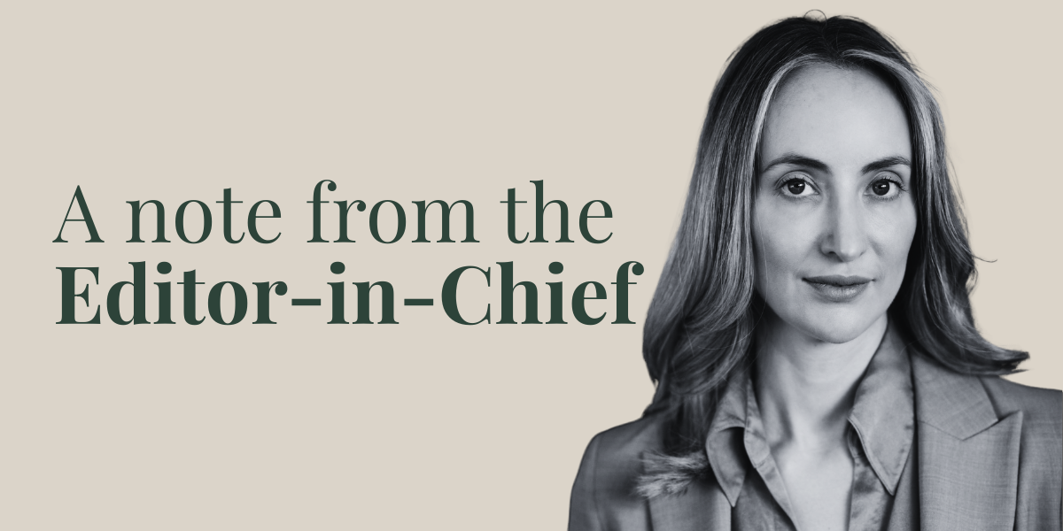 A Note from the Editor in Chief Newsletter